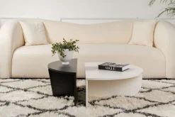 Tables basses en bois blanc et noir Orion - Home Design