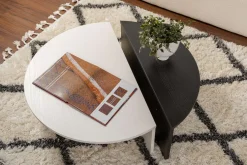 Tables basses en bois blanc et noir Orion - Home Design