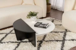 Tables basses en bois blanc et noir Orion - Home Design
