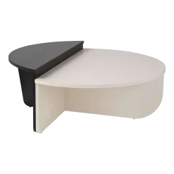 Tables basses en bois blanc et noir Orion - Home Design