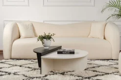 Tables basses en bois blanc et noir Orion - Home Design