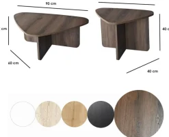 Tables basses en bois marron foncé Ballare - Home Design