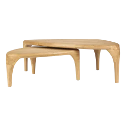 2 tables basses en chêne naturel 110x60cm Isla - Zuiver