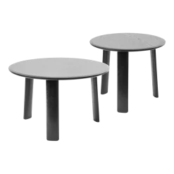 2 tables basses en chêne noir 50 et 60 cm Alle - Hem