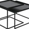2 Tables basses en métal carrées à plateaux S et L - Ethnicraft Accessories