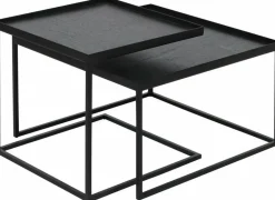 2 Tables basses en métal carrées à plateaux S et L - Ethnicraft Accessories