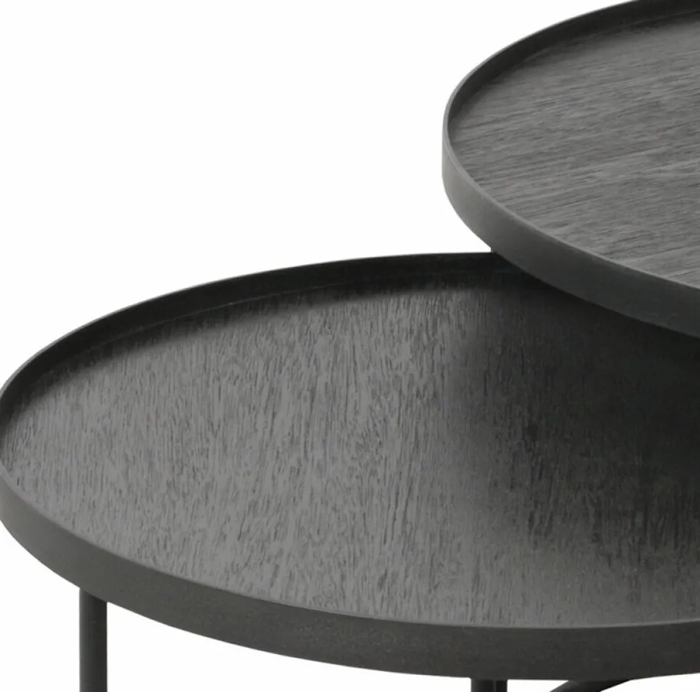 2 tables basses en métal à plateau rond 93 cm - Ethnicraft Accessories