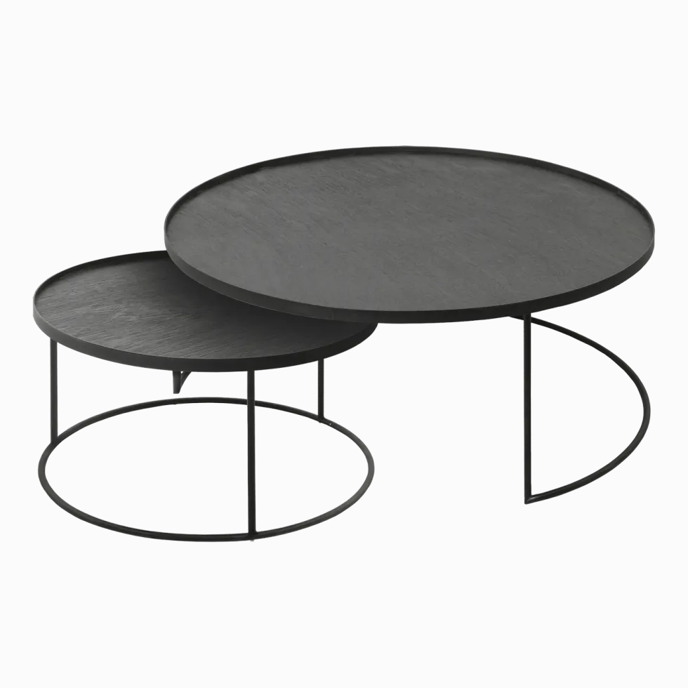 2 tables basses en métal à plateau rond 93 cm - Ethnicraft Accessories