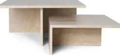 Tables basses gigognes en travertin cashmere Distinct - Ferm Living