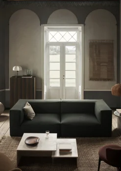 Tables basses gigognes en travertin cashmere Distinct - Ferm Living