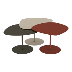 3 Tables basses gigognes terracotta, sable et bronze Galet - Matière Grise
