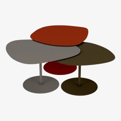 3 Tables basses gigognes terracotta, taupe et bronze Galet - Matière Grise
