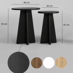 Tables d'appoint en bois noir Mushroom - Home Design