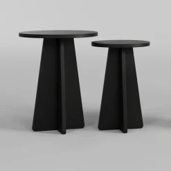 Tables d'appoint en bois noir Mushroom - Home Design