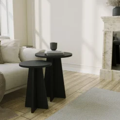 Tables d'appoint en bois noir Mushroom - Home Design