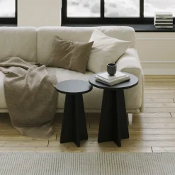 Tables d'appoint en bois noir Mushroom - Home Design