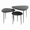 3 Tables d'appoint en marbre noir naturel Axio - Pomax