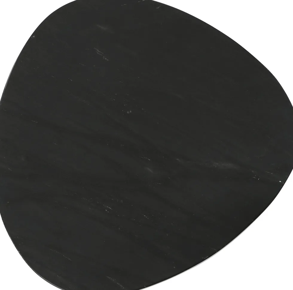 3 Tables d'appoint en marbre noir naturel Axio - Pomax