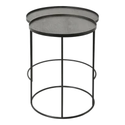 2 tables d'appoint en métal à plateau rond S/L - Ethnicraft Accessories