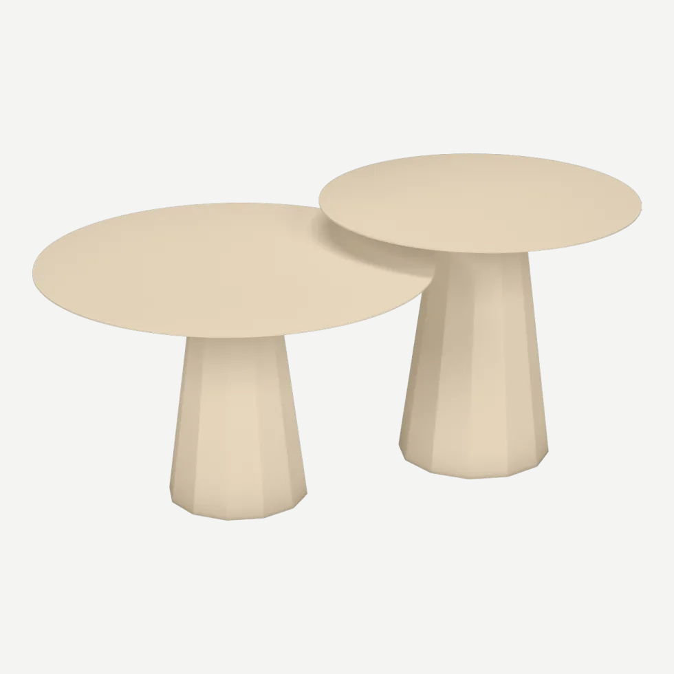 2 Tables gigognes crème Ankara - Matière Grise
