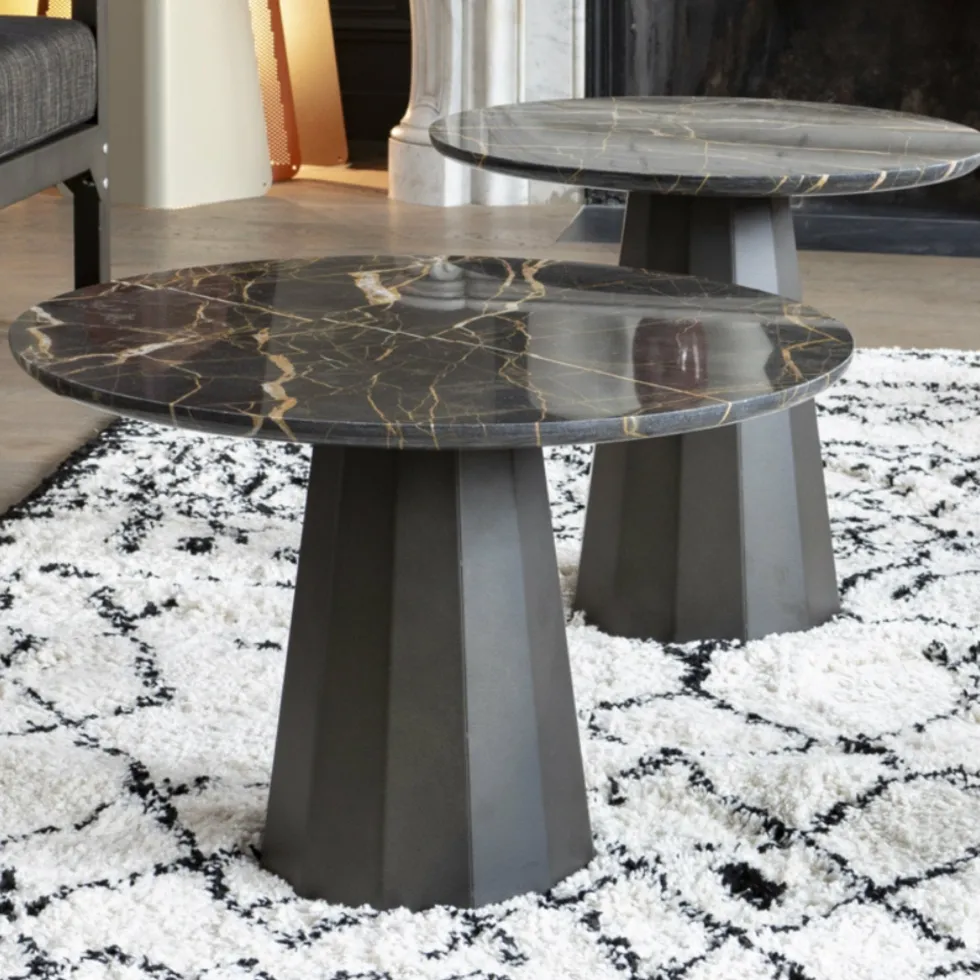 2 Tables gigognes crème Ankara - Matière Grise