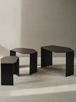 3 tables gigognes en acier noir Shard - Ferm living