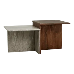Tables gigognes en bois de manguier marron 50 x 50 cm Odra - Nordal