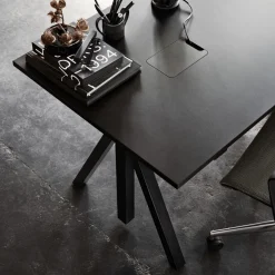 Tablette de bureau en bois mdf noir 160x78cm Works - String furniture