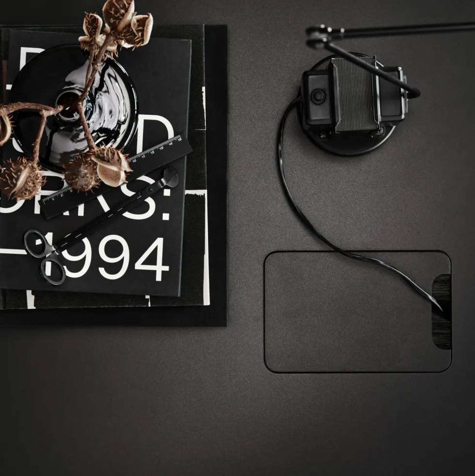 Tablette de bureau en bois mdf noir 120x78cm Works - String furniture