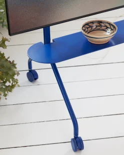 Tablette pour support tv en métal bleu marine 99x18cm Pipe - Pedestal