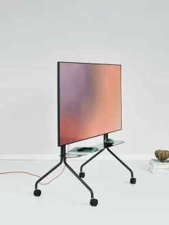 Tablette pour support tv en métal noir 99x18cm Pipe - Pedestal