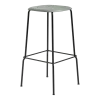Tabouret acier et polypropylène dusty green et noir 75 cm Soft Edge 85 - Hay