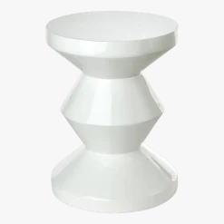 Tabouret blanc laqué Zig Zag - Pols Potten