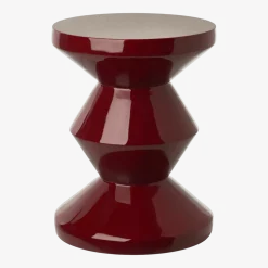Tabouret bordeaux laqué Zig Zag - Pols Potten