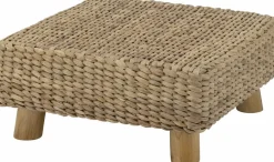 Tabouret carré en jacinthe d'eau naturelle marron 50 x 50 cm Mojo - Bloomingville Mini