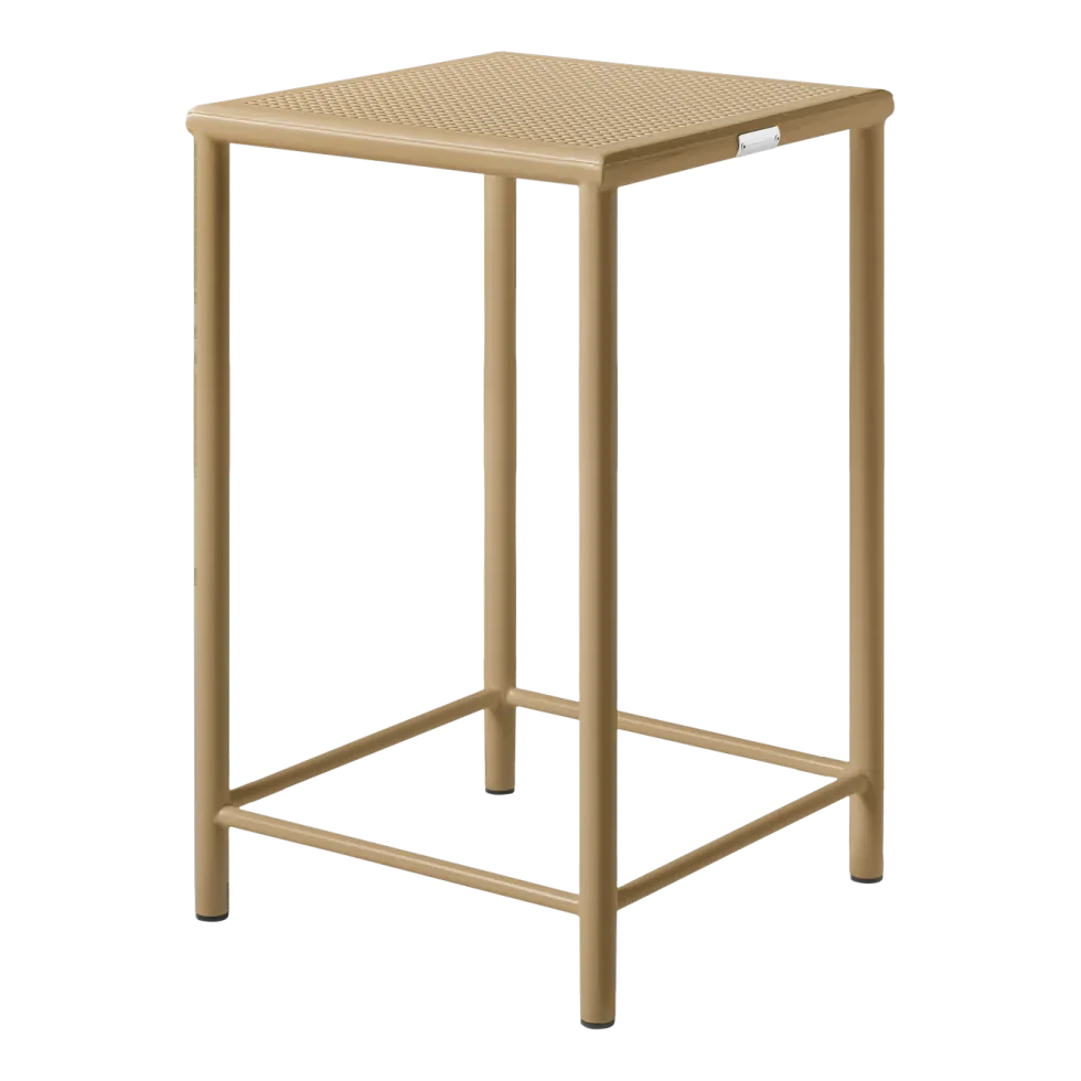 Tabouret de bar carré en acier tressé brun vert 65cm T37 - Tolix