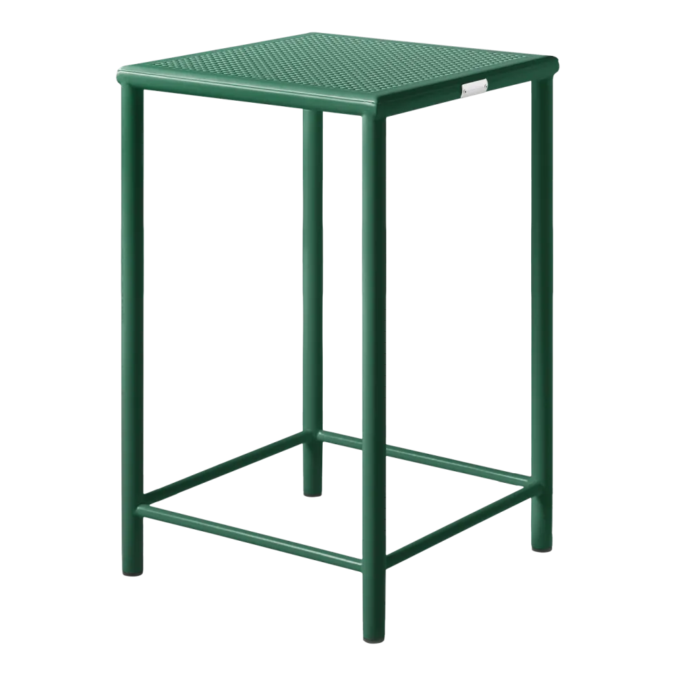Tabouret de bar carré en acier tressé vert mousse 65cm T37 - Tolix