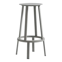 Tabouret de bar 75cm en aluminium gris Revolver - HAY