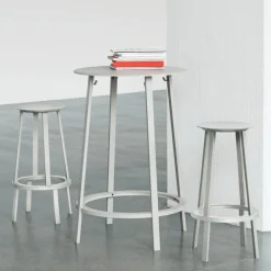 Tabouret de bar 75cm en aluminium gris Revolver - HAY