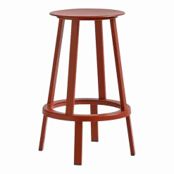 Tabouret de bar 65cm en aluminium rouge Revolver - HAY