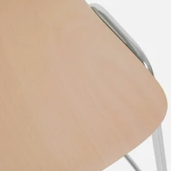 Tabouret de bar 65 cm en bois naturel et cadre argenté Touchwood - Hem