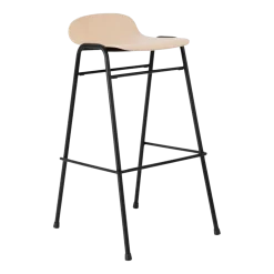 Tabouret de bar 75 cm en bois naturel et cadre noir Touchwood - Hem
