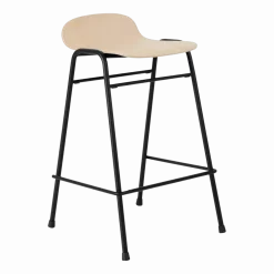 Tabouret de bar 65 cm en bois naturel et cadre noir Touchwood - Hem
