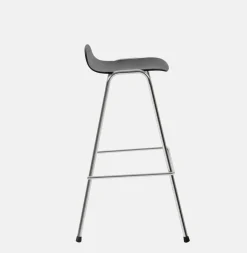 Tabouret de bar 75 cm en bois noir et cadre argenté Touchwood - Hem