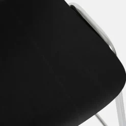 Tabouret de bar 75 cm en bois noir et cadre argenté Touchwood - Hem