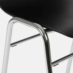 Tabouret de bar 75 cm en bois noir et cadre argenté Touchwood - Hem
