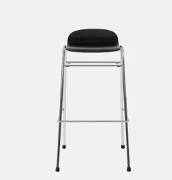 Tabouret de bar 75 cm en bois noir et cadre argenté Touchwood - Hem