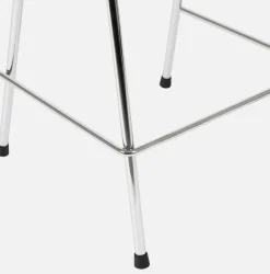 Tabouret de bar 65 cm en bois noir et cadre argenté Touchwood - Hem