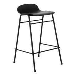 Tabouret de bar 65 cm en bois noir et cadre noir Touchwood - Hem