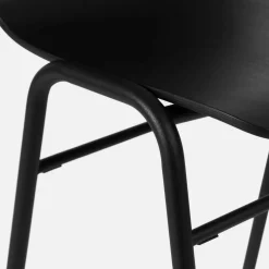 Tabouret de bar 65 cm en bois noir et cadre noir Touchwood - Hem